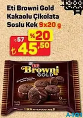 ETİ BROWNİ GOLD KAKAOLU ÇİKOLATA SOSLU KEK 180 G ETİ BROWNİ GOLD KAKAOLU ÇİKOLATA SOSLU KEK 180 G